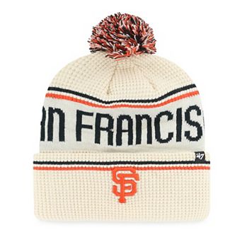 Men's '47 Natural San Francisco Giants Quattrle Cuffed Knit Hat with Pom