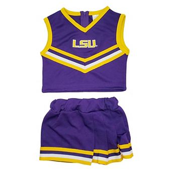 Girls Youth Little King Purple LSU Tigers Two-Piece Cheer Set
