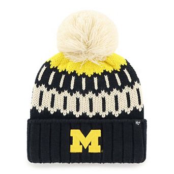 Unisex '47 Navy Michigan Wolverines Seasonal Chainstitch Knit Hat with Pom