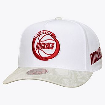 Men's Mitchell & Ness White Houston Rockets Ghosted Pro Adjustable Hat