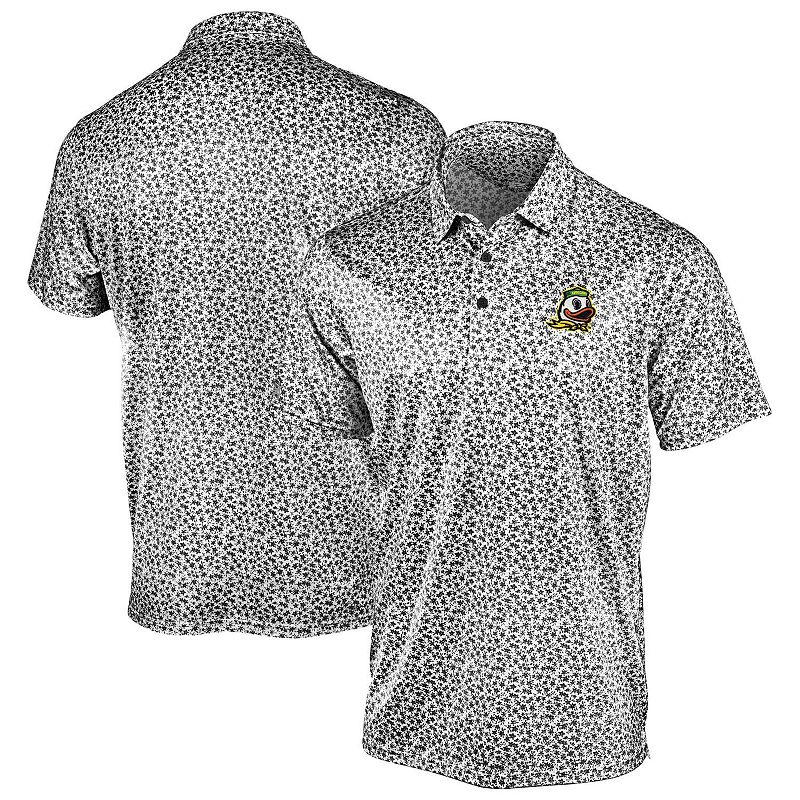 Men's Antigua Black Oregon Ducks Flourish Polo