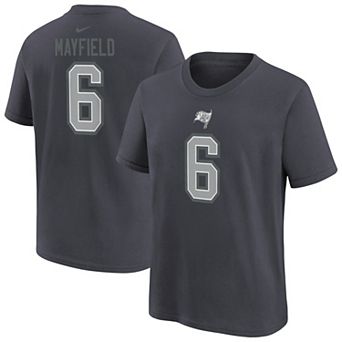 Youth Nike Baker Mayfield Anthracite Tampa Bay Buccaneers Name & Number T-Shirt
