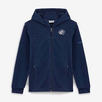 Youth Columbia Navy North Carolina Tar Heels Flanker Fleece Full-Zip Hoodie