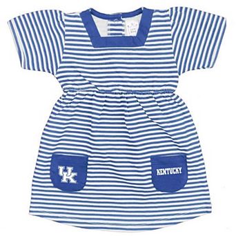 Girls Toddler Little King Royal Kentucky Wildcats Square Neck Striped Dress