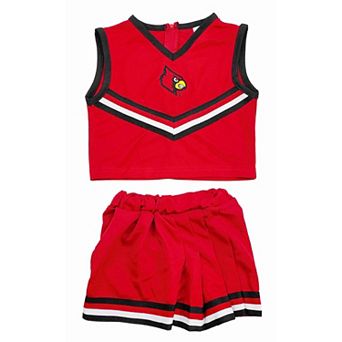 Girls Youth Little King Red Louisville Cardinals Two-Piece Cheer Set