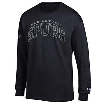 Men's Champion Black San Antonio Spurs Jersey Long Sleeve T-Shirt