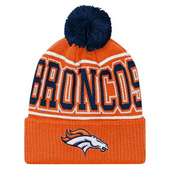 Youth Outerstuff Orange Denver Broncos Highlight Cuffed Knit Hat with Pom