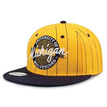 Unisex The Game Maize/Navy Michigan Wolverines '90 Pinstripe Snapback Hat