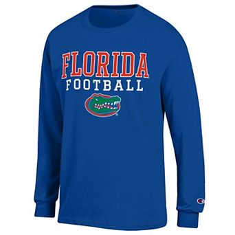 Men's Champion Royal Florida Gators Football Stack Long Sleeve T-Shirt
