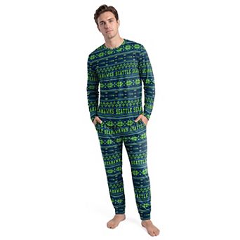 Men's Concepts Sport College Navy Seattle Seahawks Jubilee Long Sleeve T-Shirt & Pant Set