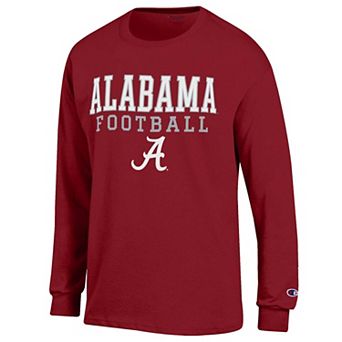 Men's Champion Crimson Alabama Crimson Tide Football Stack Long Sleeve T-Shirt