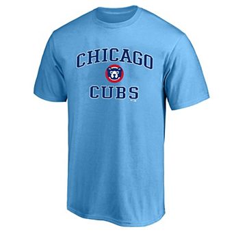 Men's Fanatics Light Blue Chicago Cubs Big & Tall Cooperstown Collection Heart & Soul T-Shirt
