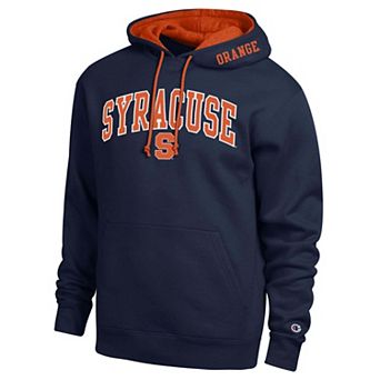 Men's Champion Navy Syracuse Orange Arch Tackle Twill Hoodie