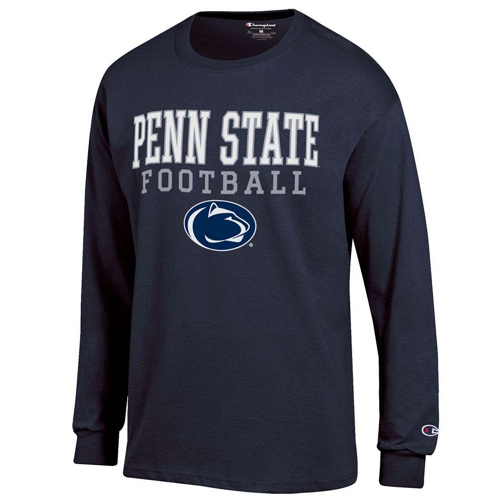 Men's Champion Navy Penn State Nittany Lions Football Stack Long Sleeve ...