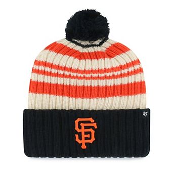 Youth '47 Black San Francisco Giants Snow Fort Cuffed Knit Hat with Pom