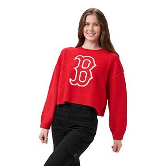 Women's Lusso Red/Cream Boston Red Sox Shelli Boxy Sweater