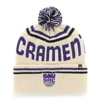 Men's '47 Natural Sacramento Kings Quattrle Cuffed Knit Hat with Pom
