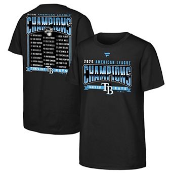 Youth Fanatics Black Tampa Bay Rays 2026 American League Champions Roster T-Shirt