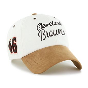 Women's Stoney Clover Lane x '47 Cream/Tan Cleveland Browns Cursive Clean Up Adjustable Hat