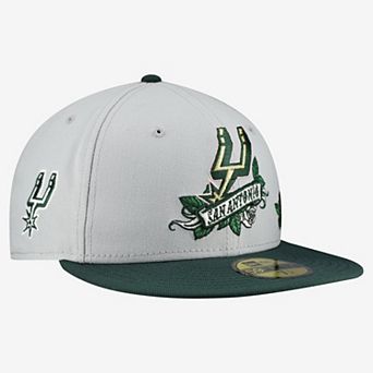 Men's New Era Gray/Green San Antonio Spurs Rose Banner 59FIFTY Fitted Hat