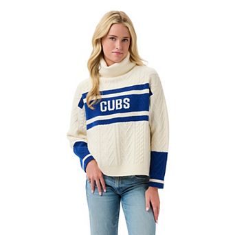 Women's Lusso Royal/Cream Chicago Cubs Susan Cowl Neck Sweater