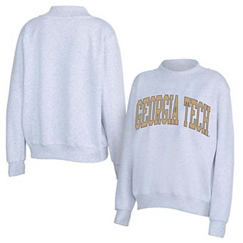 Women's ZooZatz Gray Georgia Tech Yellow Jackets Team Arch Mock Neck Sweatshirt