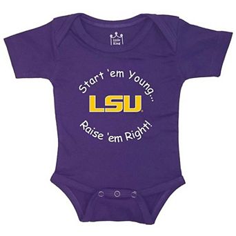 Newborn & Infant Little King Purple LSU Tigers Start 'Em Young Bodysuit