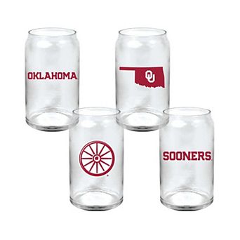Indigo Falls Oklahoma Sooners Core Collectors Glass Can 4-Pack Set