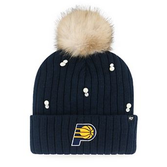 Women's '47 Navy Indiana Pacers Pearl Cuffed Knit Hat with Pom