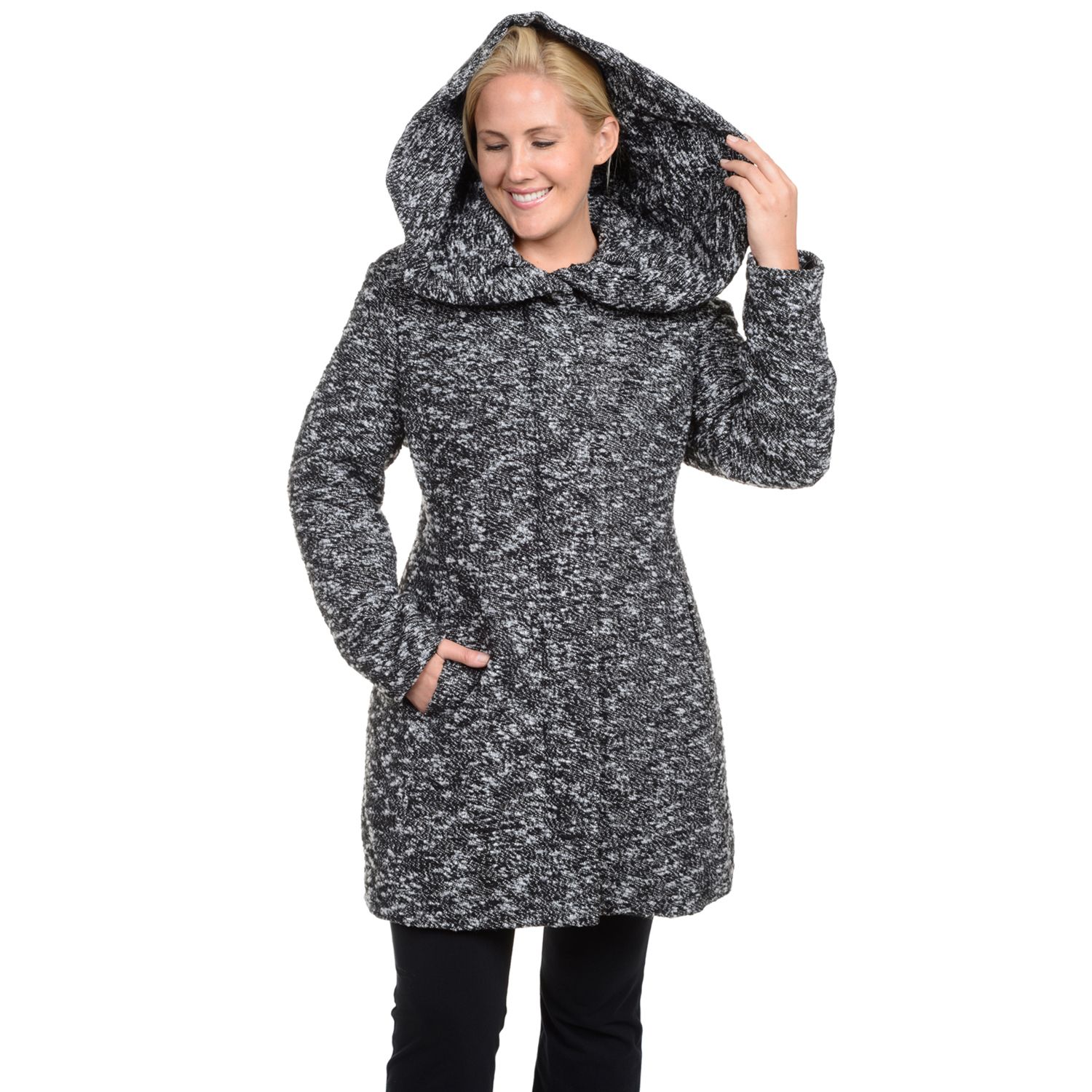 plus size boucle coat