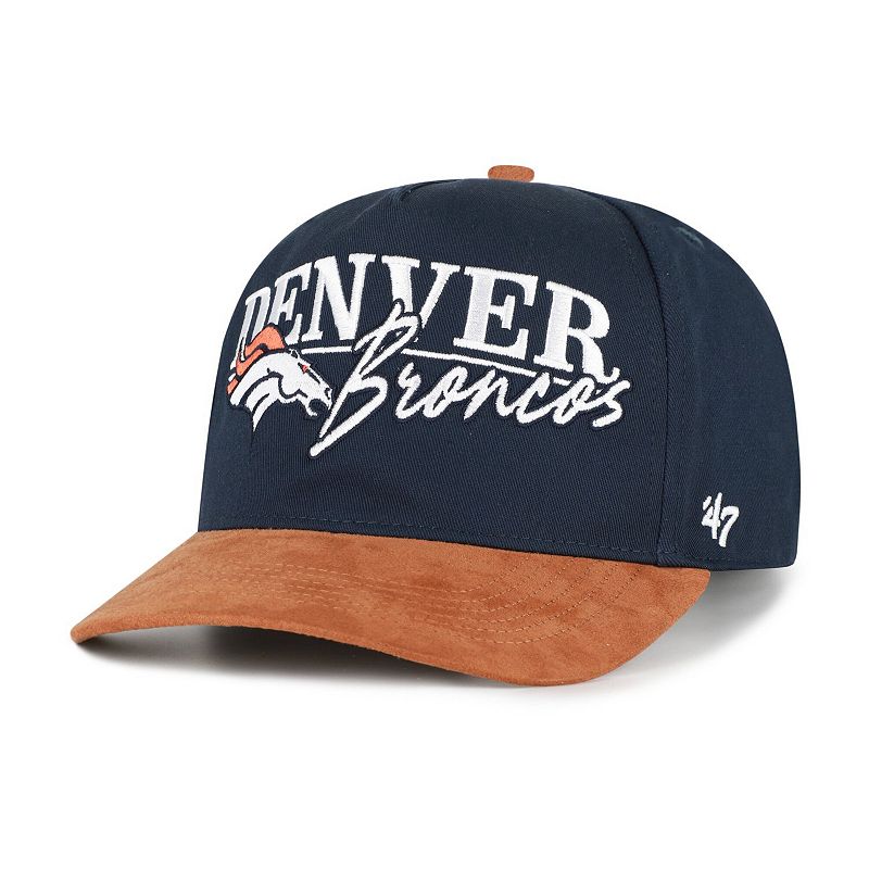 Men's '47 Navy/Brown Denver Broncos Scribe Line Hitch Adjustable Hat