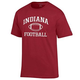 Men's Champion Crimson Indiana Hoosiers Football Icon T-Shirt