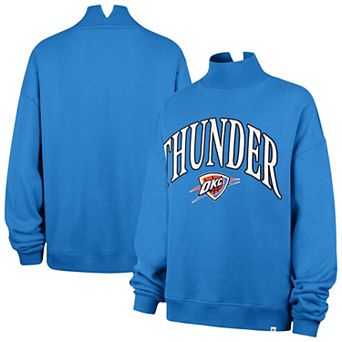 Women's '47 Blue Oklahoma City Thunder Oversized Vantage Mock Neck Sweatshirt