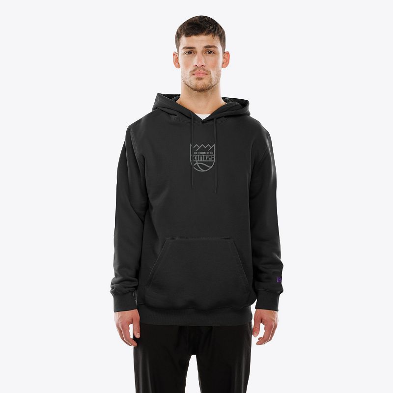 Men's New Era Black Sacramento Kings Front and Back Graphic Pullover Hoodie