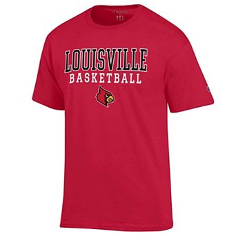 Men's Champion Red Louisville Cardinals Basketball Stack T-Shirt