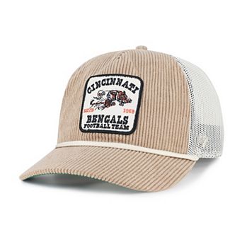 Men's '47 Khaki Cincinnati Bengals Throwback Cordlandia Hitch Adjustable Hat