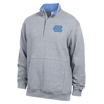 Men's Champion Heather Gray North Carolina Tar Heels Fleece Quarter-Zip Pullover