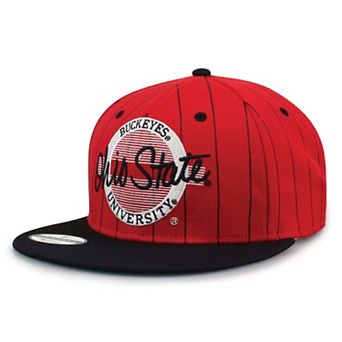 Unisex The Game Scarlet/Black Ohio State Buckeyes '90 Pinstripe Snapback Hat