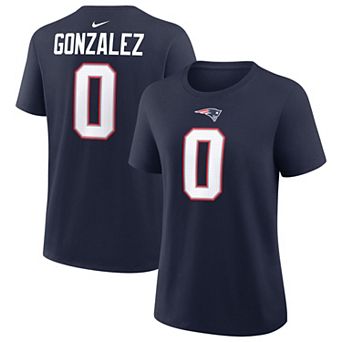 Women's Nike Christian Gonzalez Navy New England Patriots Name & Number T-Shirt