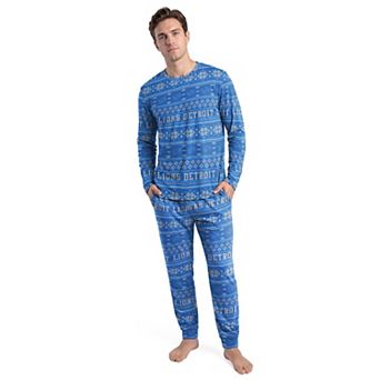 Men's Concepts Sport Blue Detroit Lions Jubilee Long Sleeve T-Shirt & Pant Set