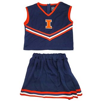 Girls Youth Little King Navy Illinois Fighting Illini Two-Piece Cheer Set