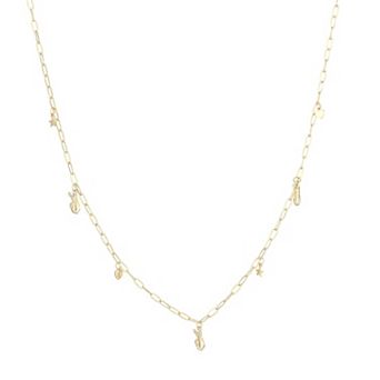 Women's LUV AJ Gold Buffalo Bills Star & Heart Charm Logo Necklace