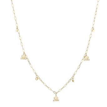 Women's LUV AJ Gold Green Bay Packers Star & Heart Charm Logo Necklace