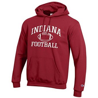 Men's Champion Crimson Indiana Hoosiers Football Icon Hoodie