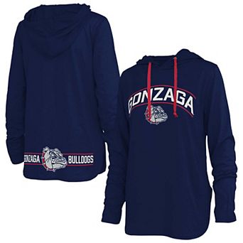 Women's Pressbox Navy Gonzaga Bulldogs Allie Long Sleeve Hooded T-Shirt