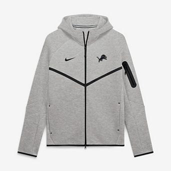 Men's Nike Heather Gray Detroit Lions Tech Fleece Raglan Full-Zip Windrunner Hoodie