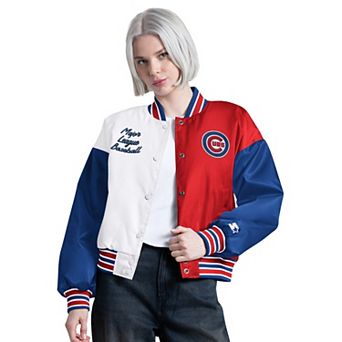 Women's Starter White Chicago Cubs Game On Full-Snap Varsity Jacket