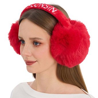 ZooZatz Wisconsin Badgers Fluffy Earmuffs