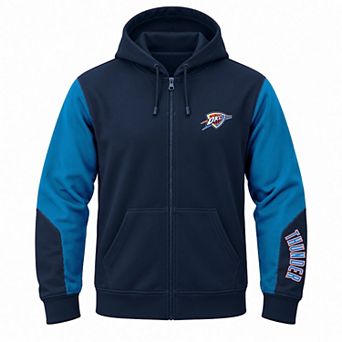 Men's Profile Navy Oklahoma City Thunder Big & Tall Full-Zip Fleece Hoodie