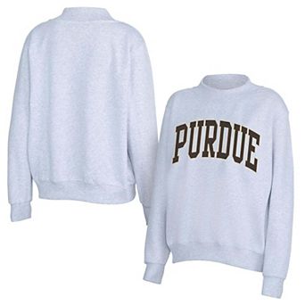 Women's ZooZatz Gray Purdue Boilermakers Team Arch Mock Neck Sweatshirt